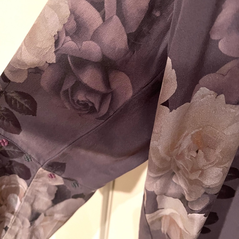 Johnny Was Gray Workshop Paris Floral Blouse with Pink Accents - Picture 10 of 11